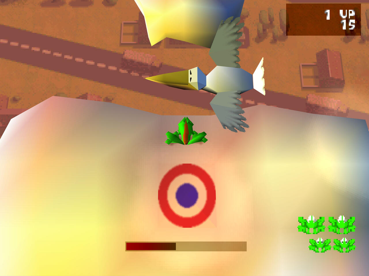 I can see my house from here! ~From [@lowpolyrires.bsky.social](https://bsky.app/profile/lowpolyhighres.bsky.social/post/3mwykpym3bs2y) (Frogger, PlayStation)