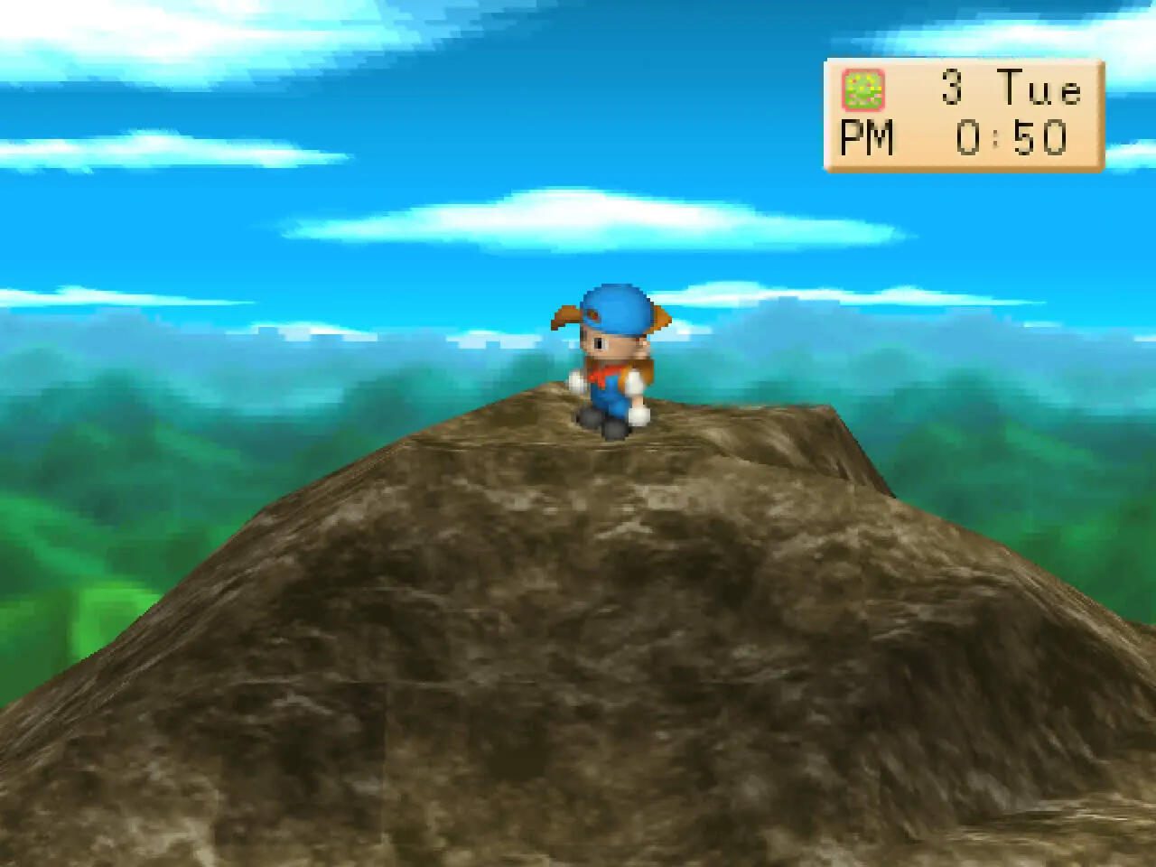Taking in that view and the cool, crisp mountain air 💨(Harvest Moon: Back To Nature, PlayStation)
